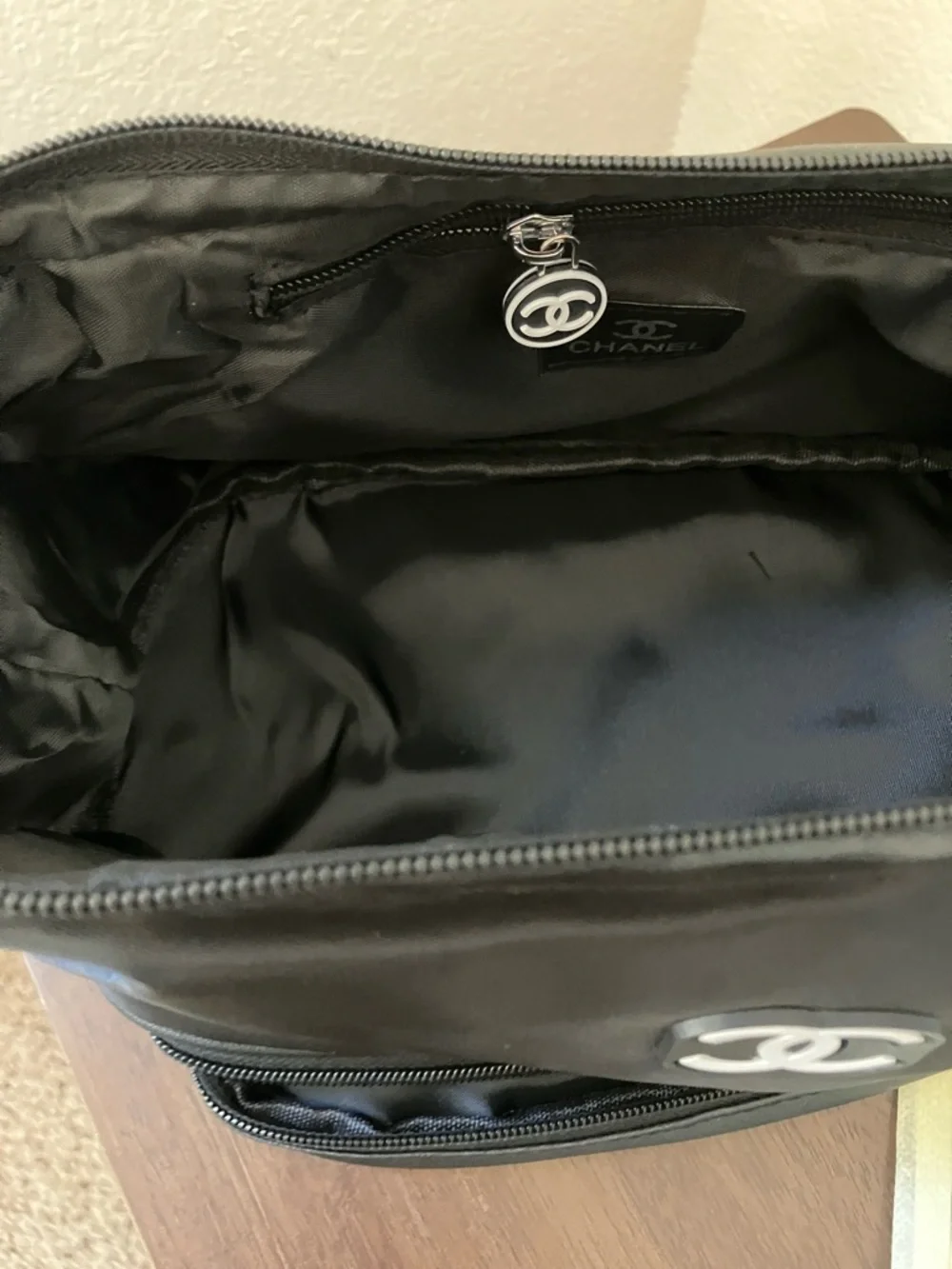 CHANEL Black Nylon CC Logo Toiletry Bag - Picture 6 of 6
